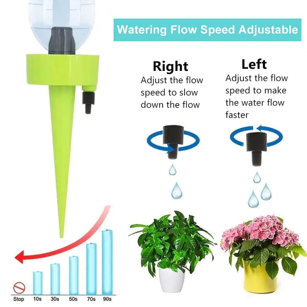 LICHENGTAI Set Irrigazione A Goccia Automatica Per Piante – 6 Pezzi Con Valvola Regolabile – Sistema Fai Da Te Per Interni Ed Esterni – Compatibile Con Bottiglie In Plastica