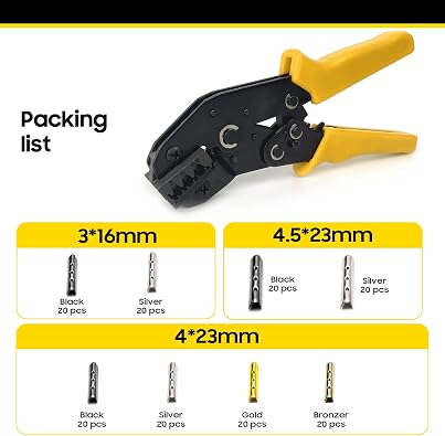 HAPDEN Aglet Crimping Tool - Repair Shoe Lace Tips, with 160pcs Metal Aglets, Installation Tool 3/4/4.5 mm