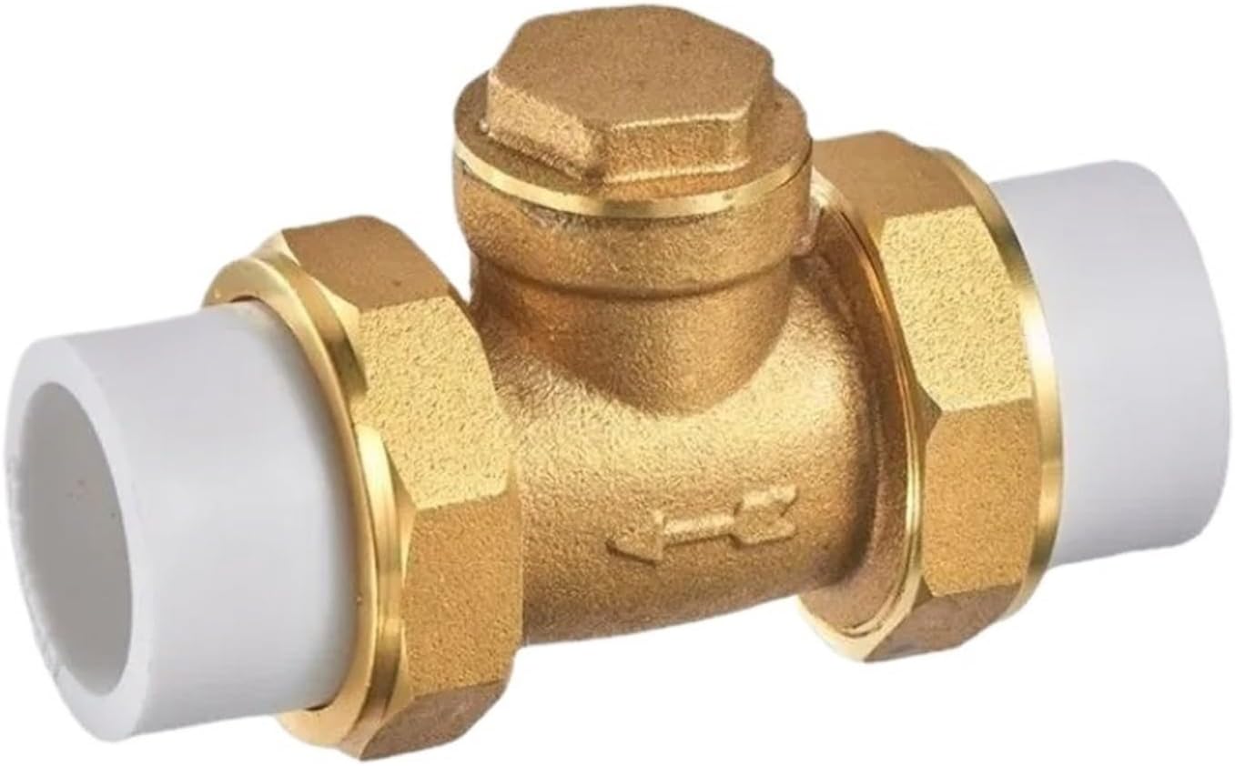 1pc BSPT Female Thread Brass Swing Check Valve Double Movable Joints One Way Non-return Valve Prevent Water Backflow(32mm)