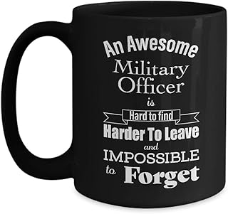 Retirement Gifts for Military Officer Coffee Mug - Thank You, Appreciation, Leaving Job, Best, Farewell, Going Away, Memorable - Men Women Dad Mom Boss Coworker - Black Cup - 15oz