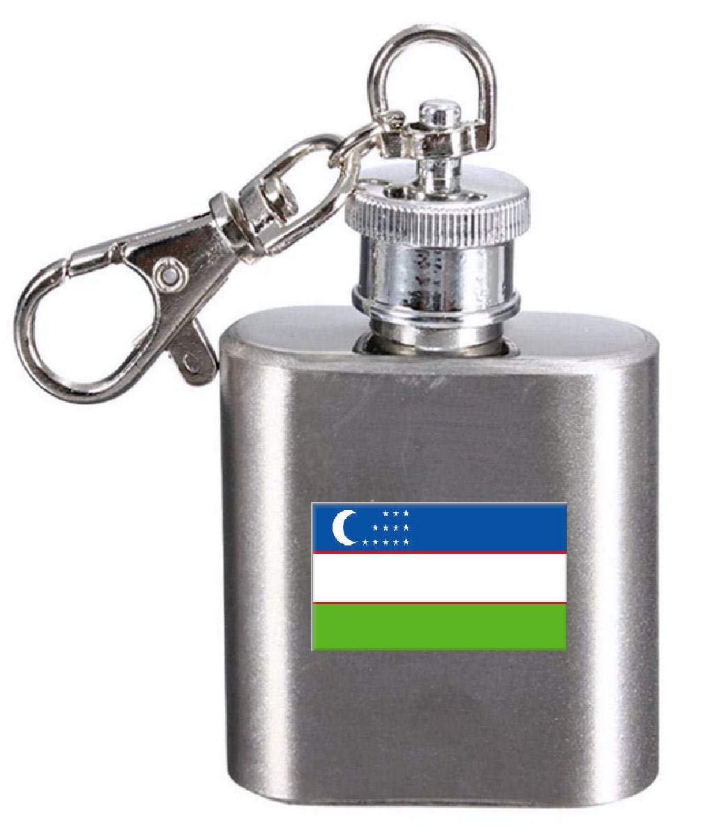 Flasque porte-clés Uzbekistan gravée au laser en acier inoxydable