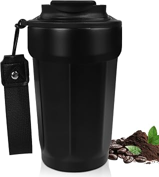 Insulated Coffee Tumbler 15.2oz 450ml Travel Coffee Mug 316 Stainless Steel Direct Drink Opening Leakproof Lid Reusable Insulated Coffee Mug Hot and Cold Ideal Travel Mug for Coffee Lover
