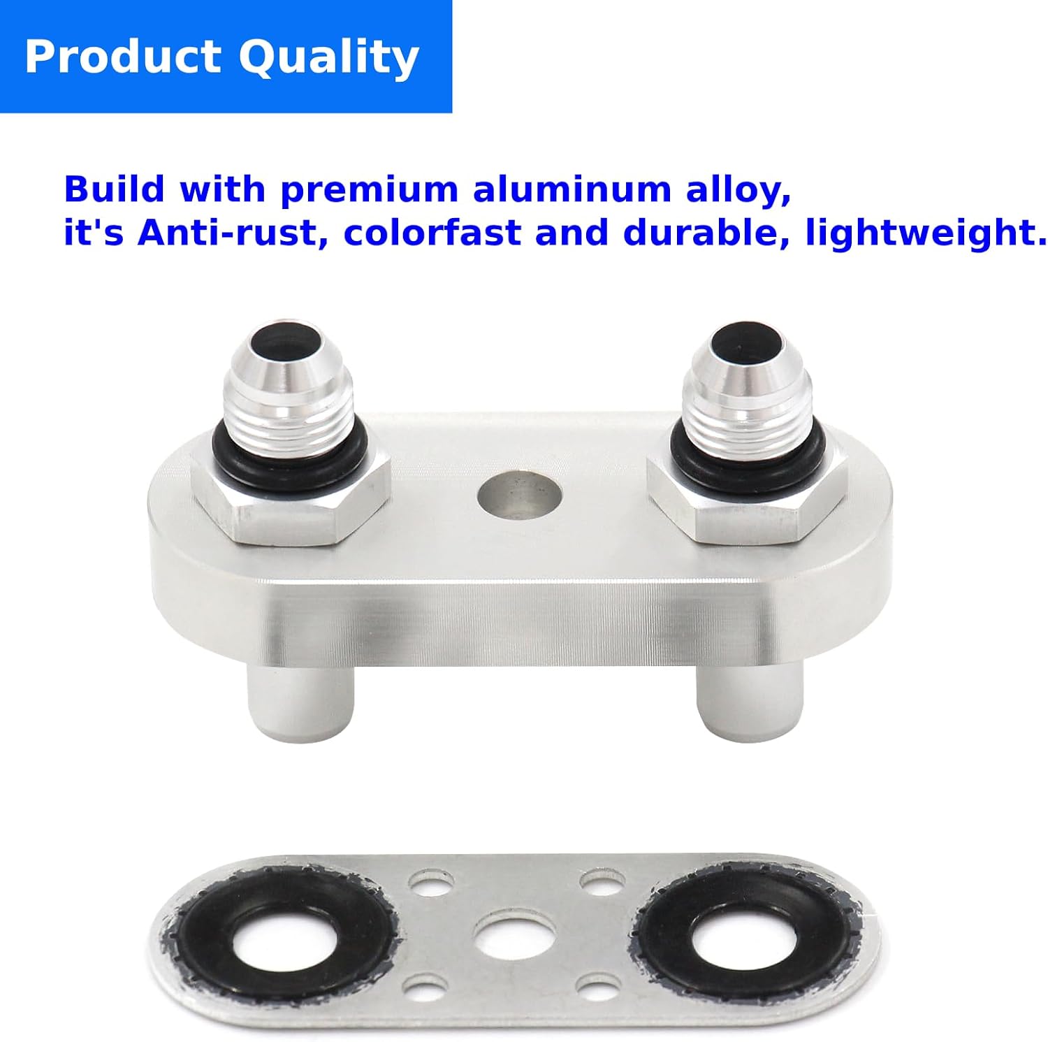 Transmission Cooler Line Adapter Plate with 551121-6AN Fitting Seal Fit For 6L80E 6L90E 8L90E