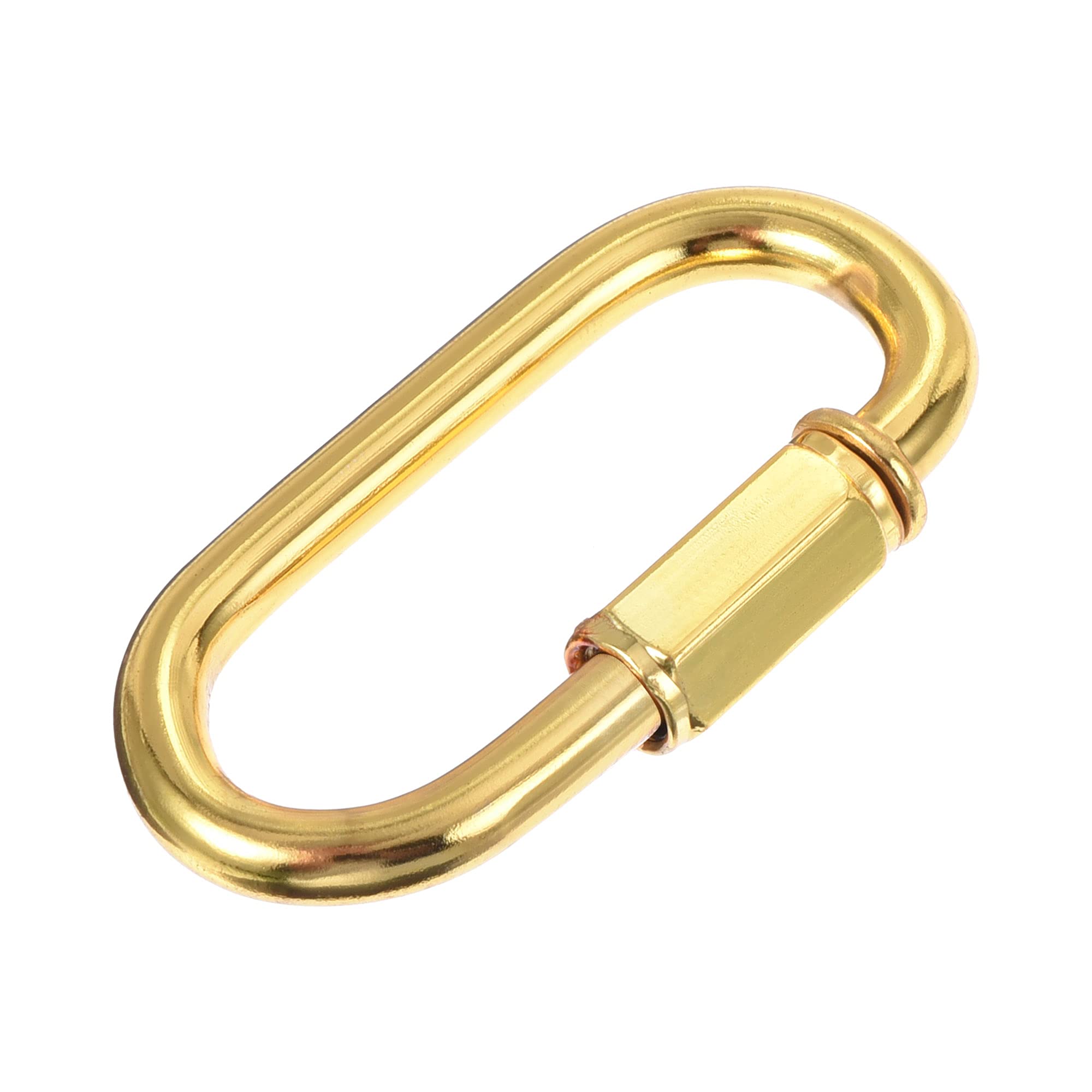 MECCANIXITY Chain Connector, 5mm Thick Quick Link Screw Lock Oval Clips for Chandelier Pendant Lights Electrophoretic Gold Pack of 4