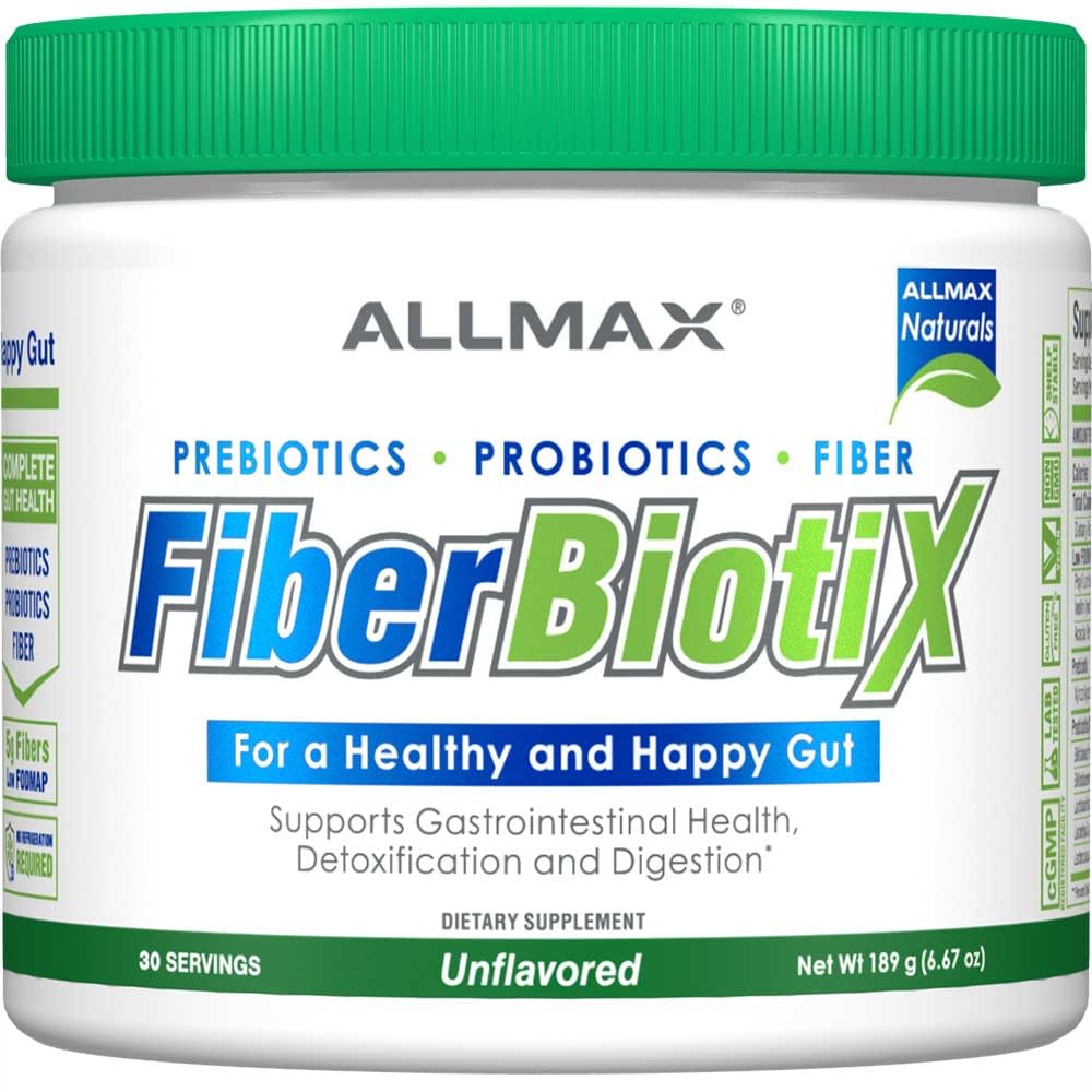 ALLMAX Naturals - FiberBiotix - Supports Gastrointestinal Health, Detoxification and Digestion for a Healthy and Happy Gut (189g, Unflavored)