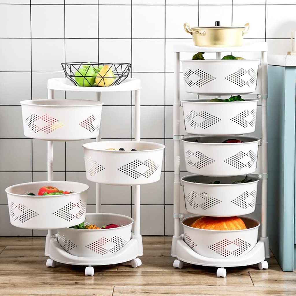 Wózek do przechowywania owoców i warzyw na kółkach(5 Tier)