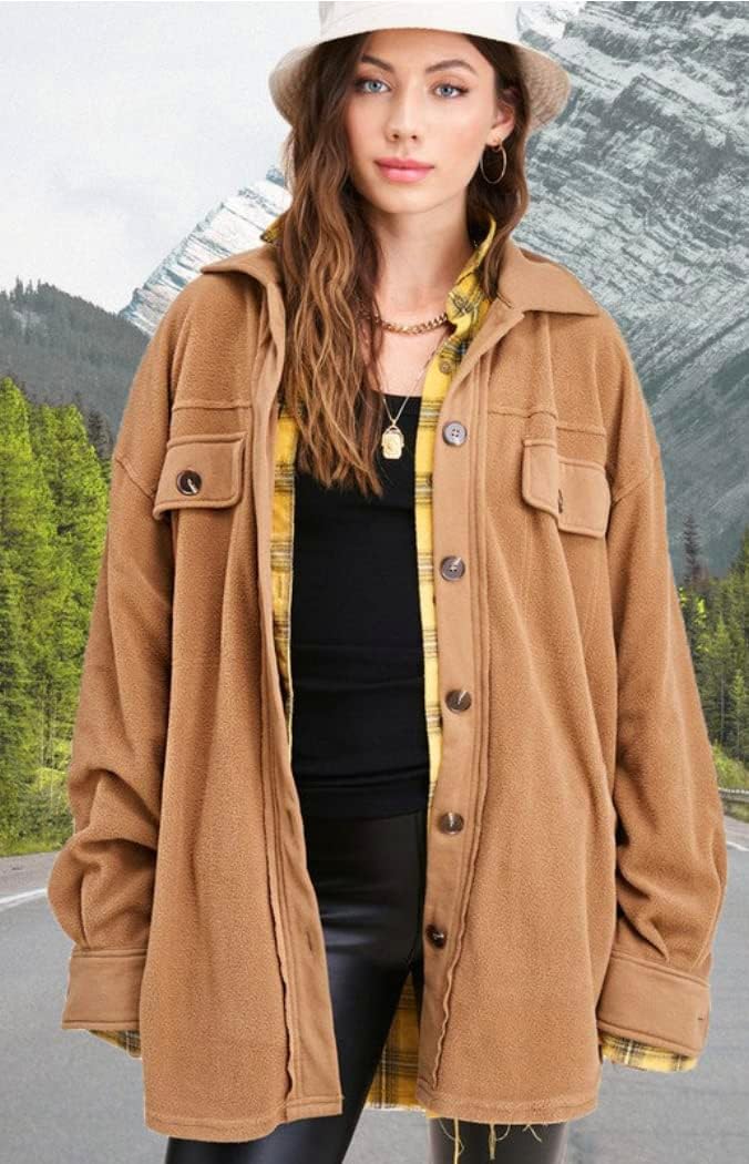 Sunshine Fleece Shacket Jacket with Pockets
