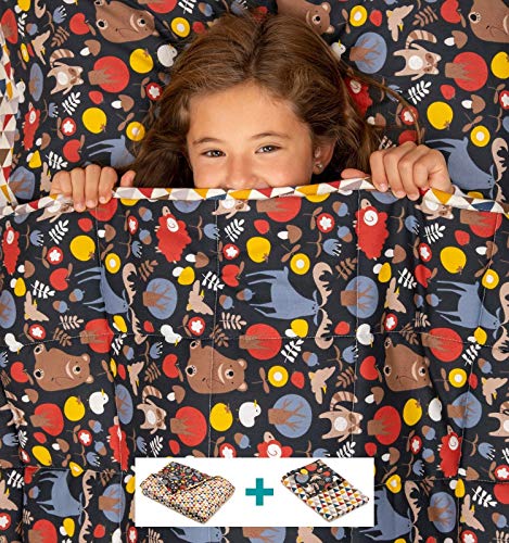 BANBALOO | Couverture Lestée Enfant 3 kg | Couverture Épaisse Enfant Réversible | Ensemble Couverture Pondérée Enfant Adaptable Au Corps Et Taie D’Oreiller | Weighted Blanket pour Le Sommeil