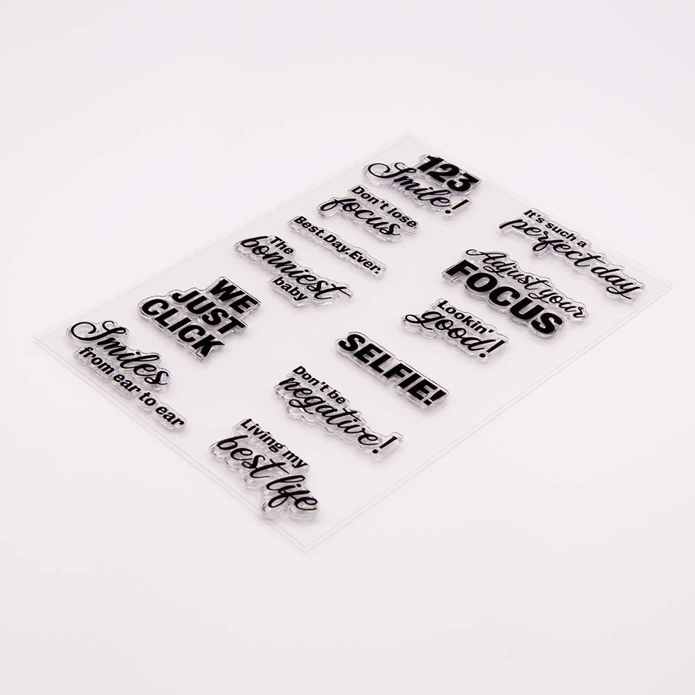 Selfie-Wörter Gummistempel Set – Transparent, 14x18 Cm, Für Karten, Scrapbooking & Basteln