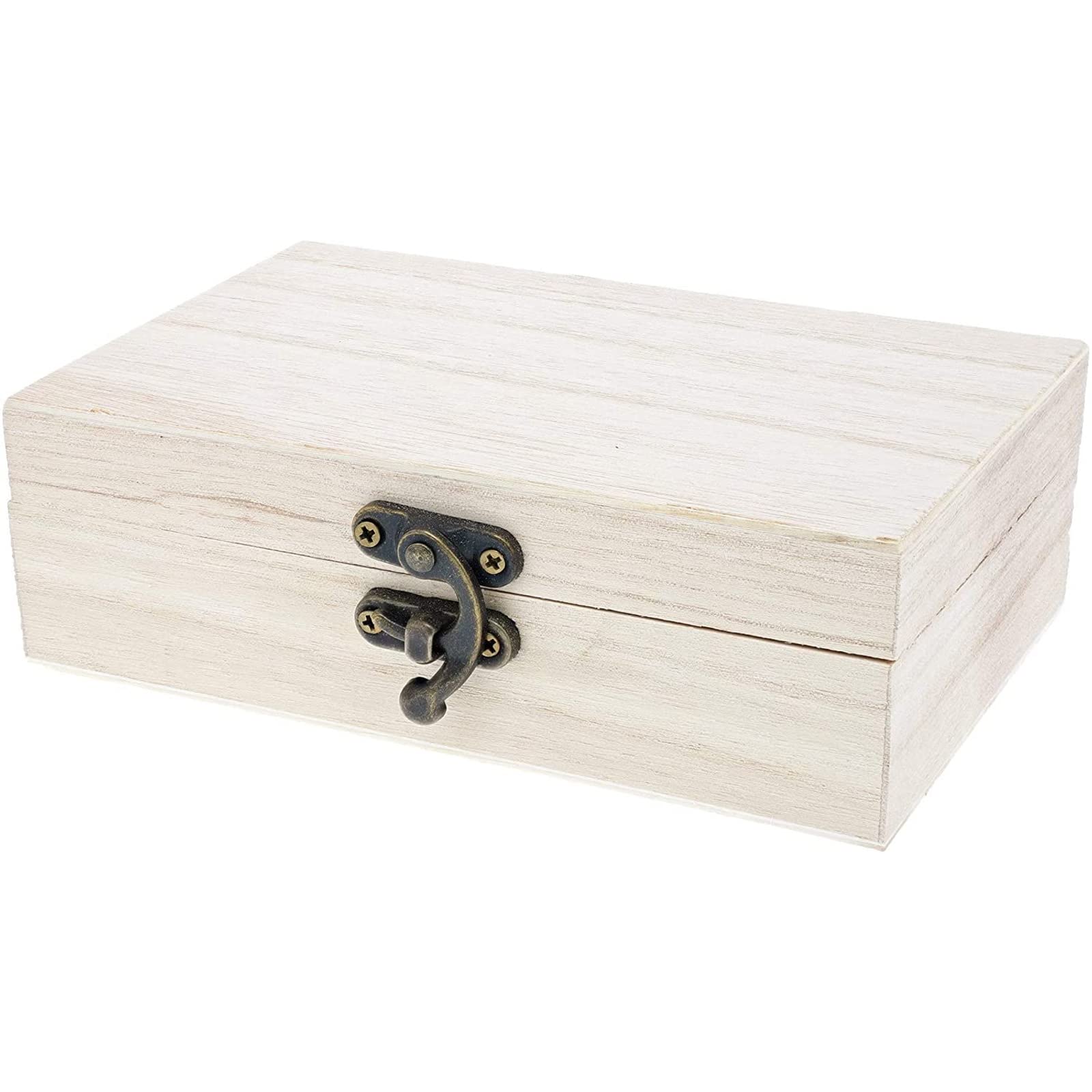 6Pack Unfinished Wooden Jewelry Box with Locking Clasp (5.9 x 3.9 x 1.97 In.) Buy Online in