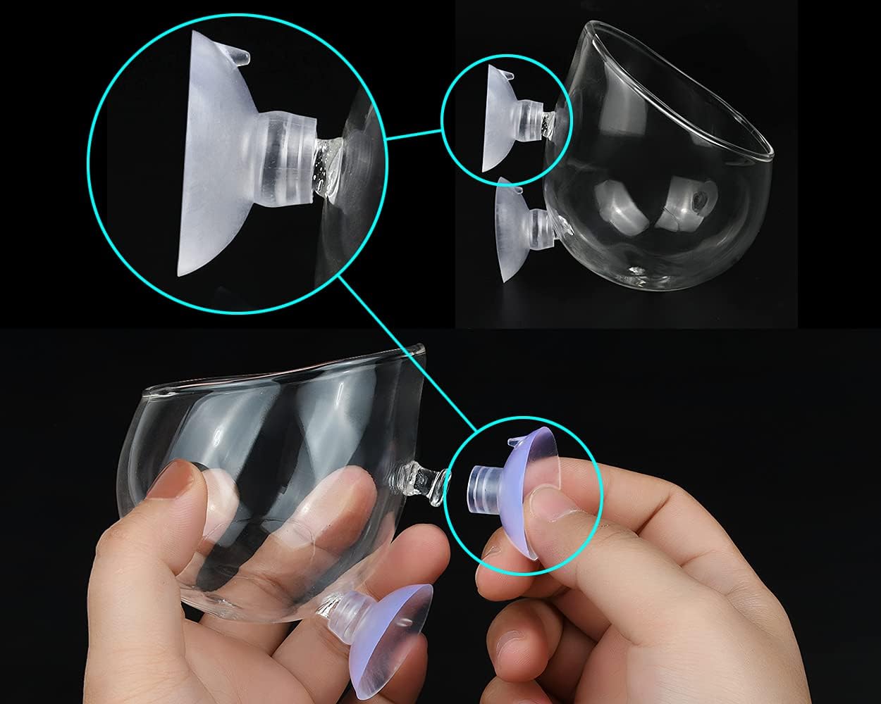 DS. Distinctive Style Suction Cup Aquarium Plant Holders Glass Anemone Cup image 5