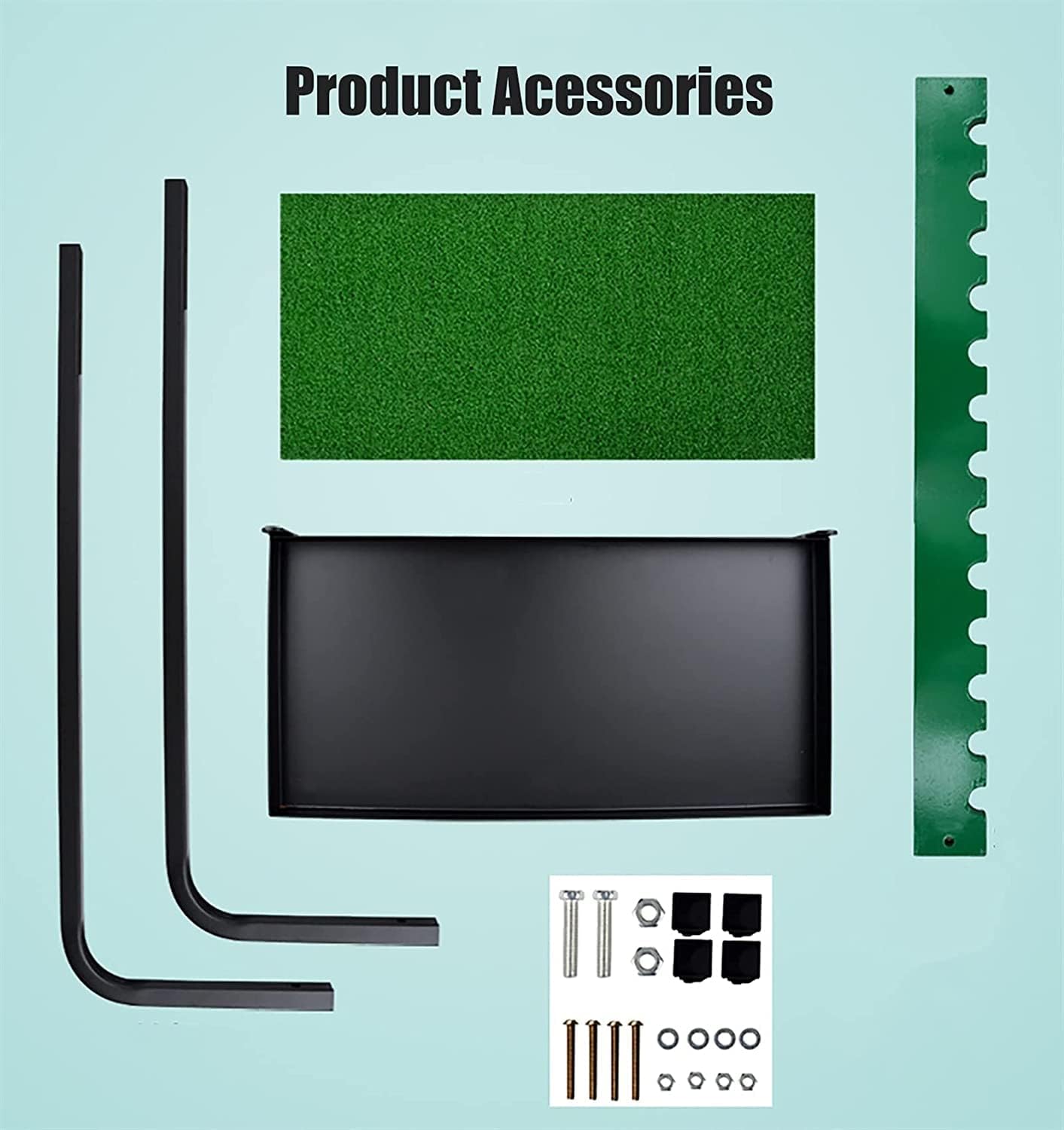 Putting Mats Golf Club Organizers 9-Hole Holder Display Shelf - Golf Club Storage Rack, Metal, Green