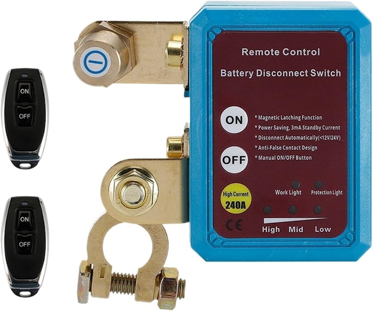 Car Battery Disconnect Relay Master Kill Cut-Off Switch 12V 240A Car Nterior Replacement Relays Parts