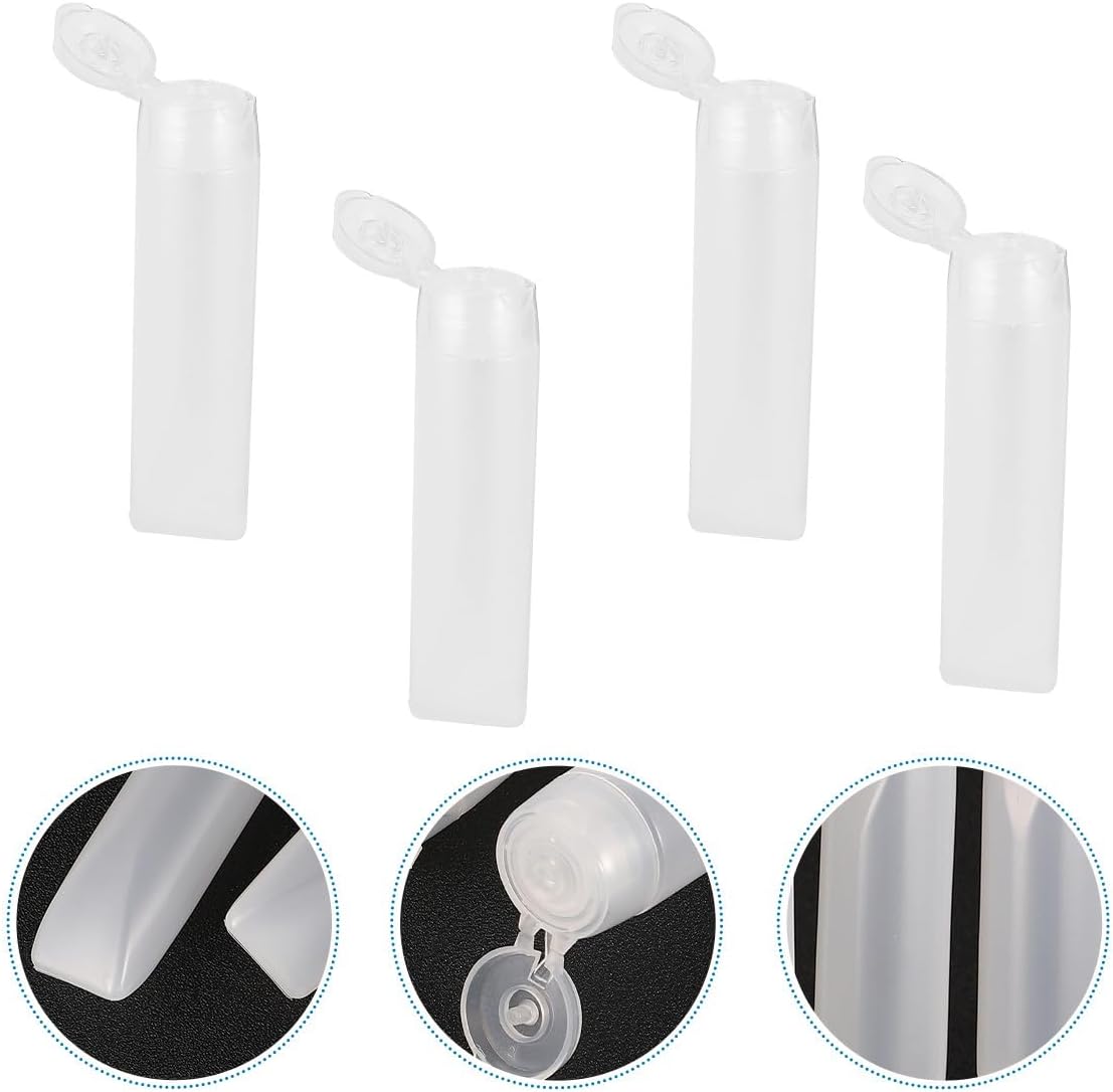 20pcs 30ml White Plastic Squeeze Dispenser Bottles Soft Tube Sample Packing Containers for Travel Makeup and Lotion