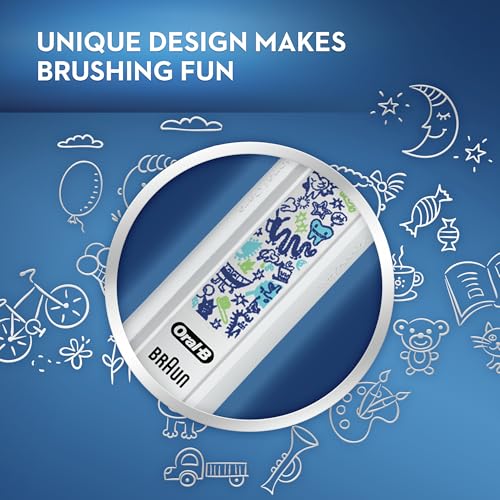 Image of Oral-B Kids Electric Toothbrush with Coaching Pressure Sensor and Timer, Rechargeable Toothbrush with Brush Head, Sparkle & Shine