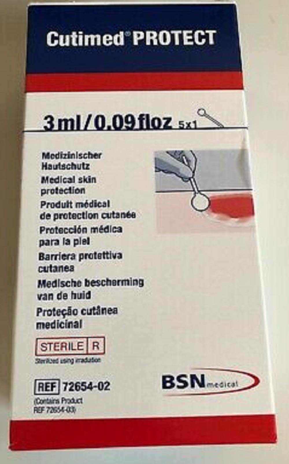 BSN Medical 72654-02 Cutimed Protect Medical Skin Protection Foam Applicator, 3ml, Pack of 5