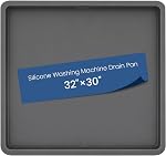 33" X 30" Large Thickened Silicone Washing Machine Drain Pan with 1.2" Raised Edge, Leak Protection Anti-Vibration Non-Slip Washing Machine Tray for Washer Dryer Other Appliances