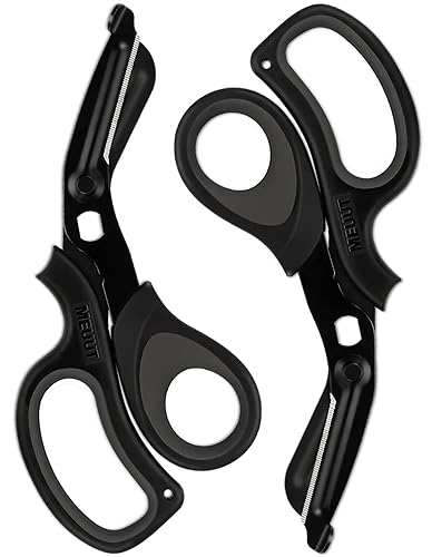 MEUUT Paquete de 2 tijeras médicas para enfermeras, tijeras de vendaje patentadas con cuchillas antiadherentes, tijeras de grado quirúrgico, tijeras