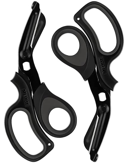 MEUUT 2 Pack Medical Scissors Trauma Shears for Left and Right Hand -Patented Bandage Scissors All Purpose with Non-Stick Blades, Surgical Grade Shears Stainless Steel EMT Scissors for Nurses EMT