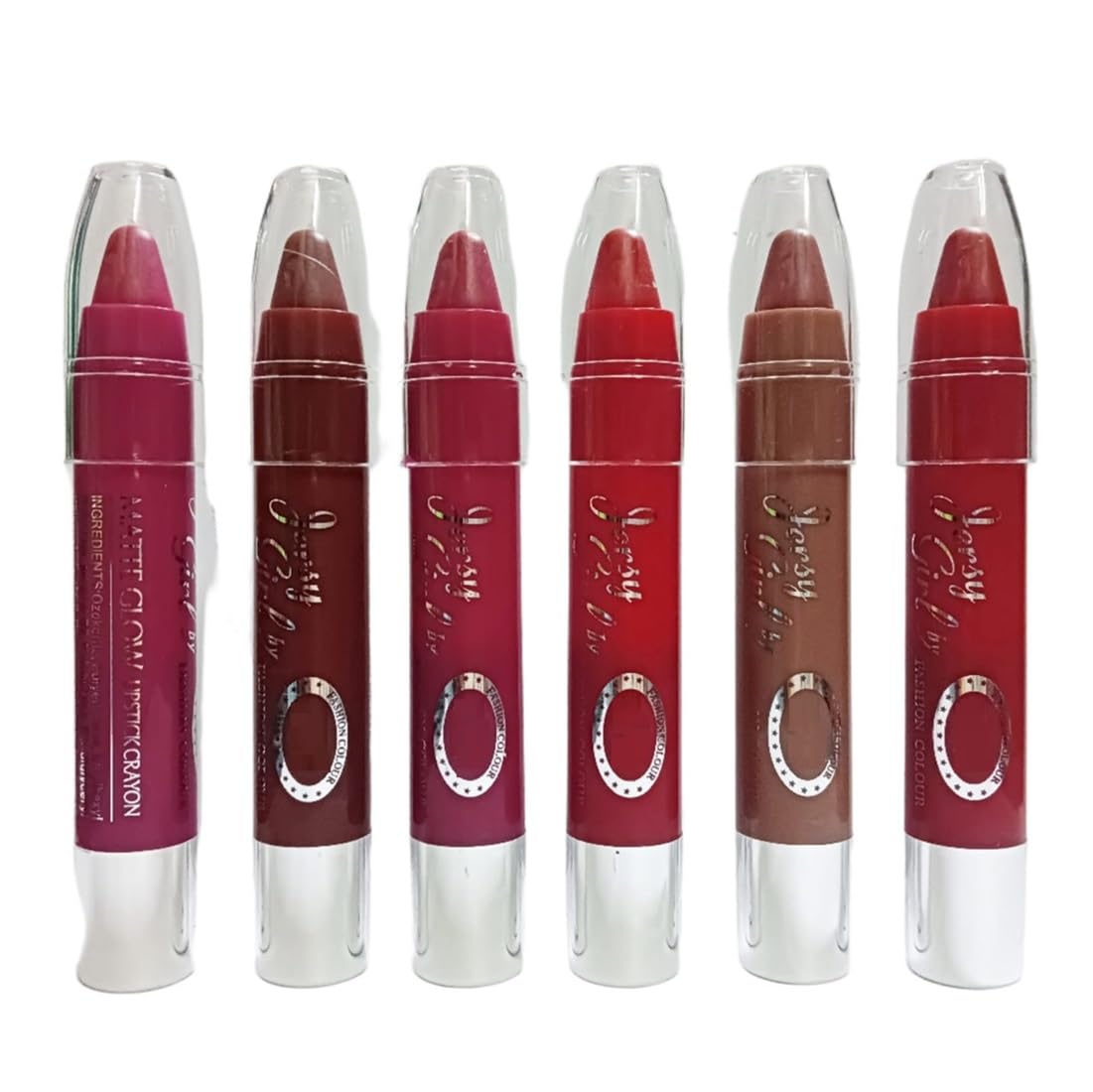 Facejewel Matte Crayon Pencil Super Stay Lipstick Up to 12 Hours Long Lasting | Smudge Proof and Waterproof Lipstick for Women (Multicolour)-image-1