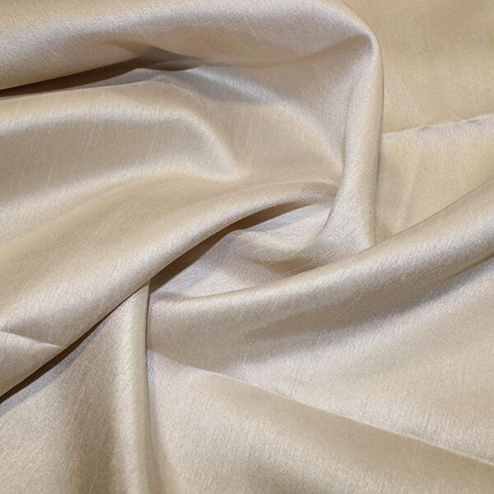 Satin Backed Shantung Dupion Faux Silk Dress Fabric Lightweight 146cm Wide (Per metre) (Turtledove)