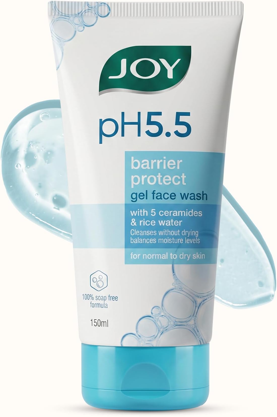 Joy pH 5.5 Gentle Gel Face Wash With Ceramides | Moisture Balancing & Healthy Cleansing Facial Cleanser for Women & Men | Barrier Protect | Suitable for All Skin Types - 150ml