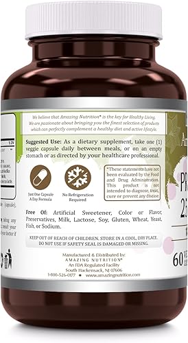Miniatura 3 de Amazing Flora Probiotic 13 mejores cepas de probióticos | 25 mil millones | Suplemento de 60 cápsulas vegetales | Sin OMG | Sin gluten | Adecuado