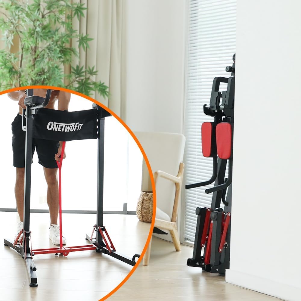 ONETWOFIT klimmzugstange freistehend pull up bar faltbar power tower | multifunktionale höhenverstellbare Klimmzug-und Dip-Station für Für Fitnessstudios und Heimtrainings,max 270kg