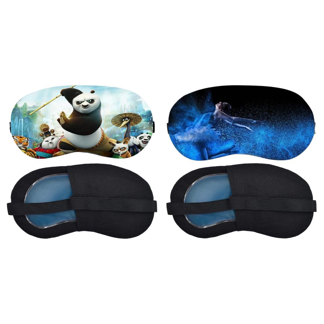 Aoxeria Kung Fu Panda, Blue Spirit Horse Sleeping Eye Mask Combo, Soft Comfortable Light-Blocking Eye Cover for Women, Men & Kids, Reusable Blindfold for Night Sleep, Nap, Travel, Flight (Pack of 2)-image-31