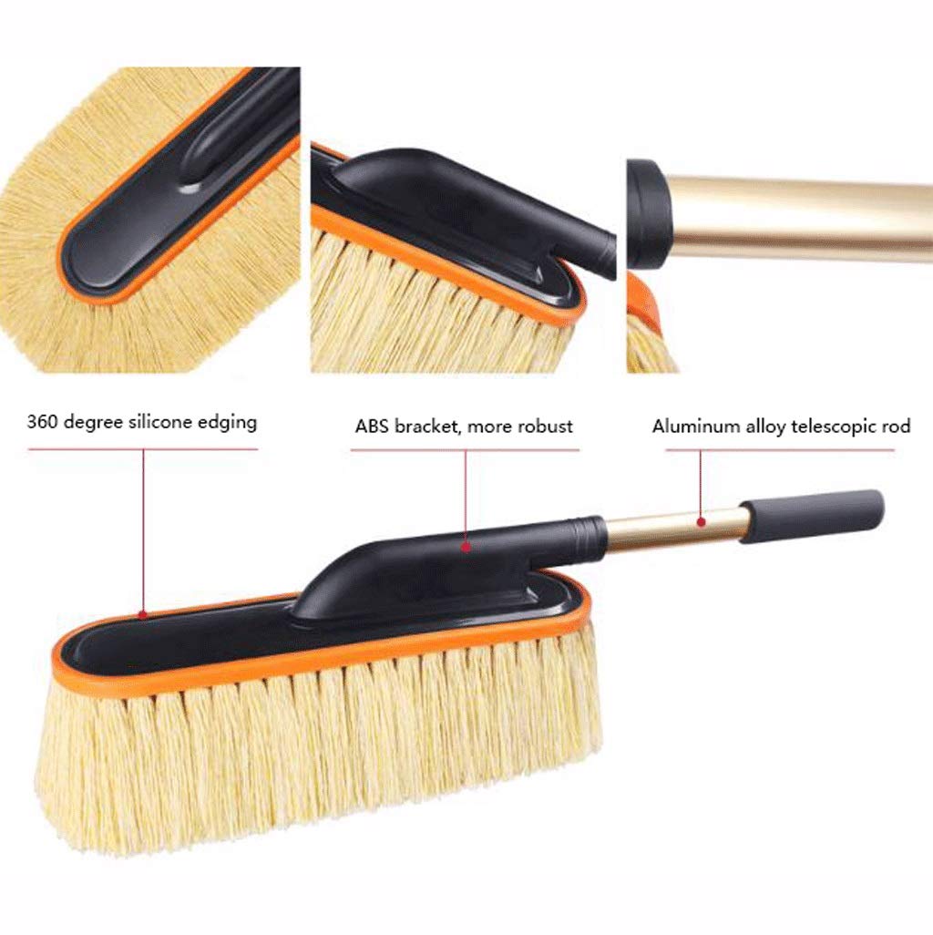 XMING Myjnia samochodowa MOP Specjalna szczotka szczotka Miękkie włosy Długa rękojeść Teleskopowy nie boli narzędzia do mycia samochodów samochodowych (Color : Nero)