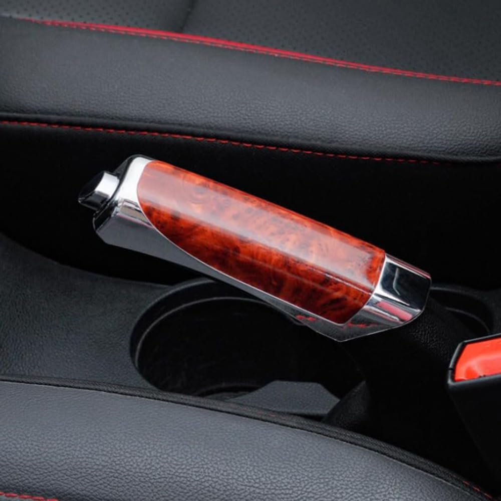 RXATTWVLY For Ford Fiesta MK5 MK6 MK7 MK8 Handbrake Cover,Carbon Fiber Car Hand Brake Grip Protector, Wear Resistant Interior Accessories, Anti-Slip Handbrake Trim,C