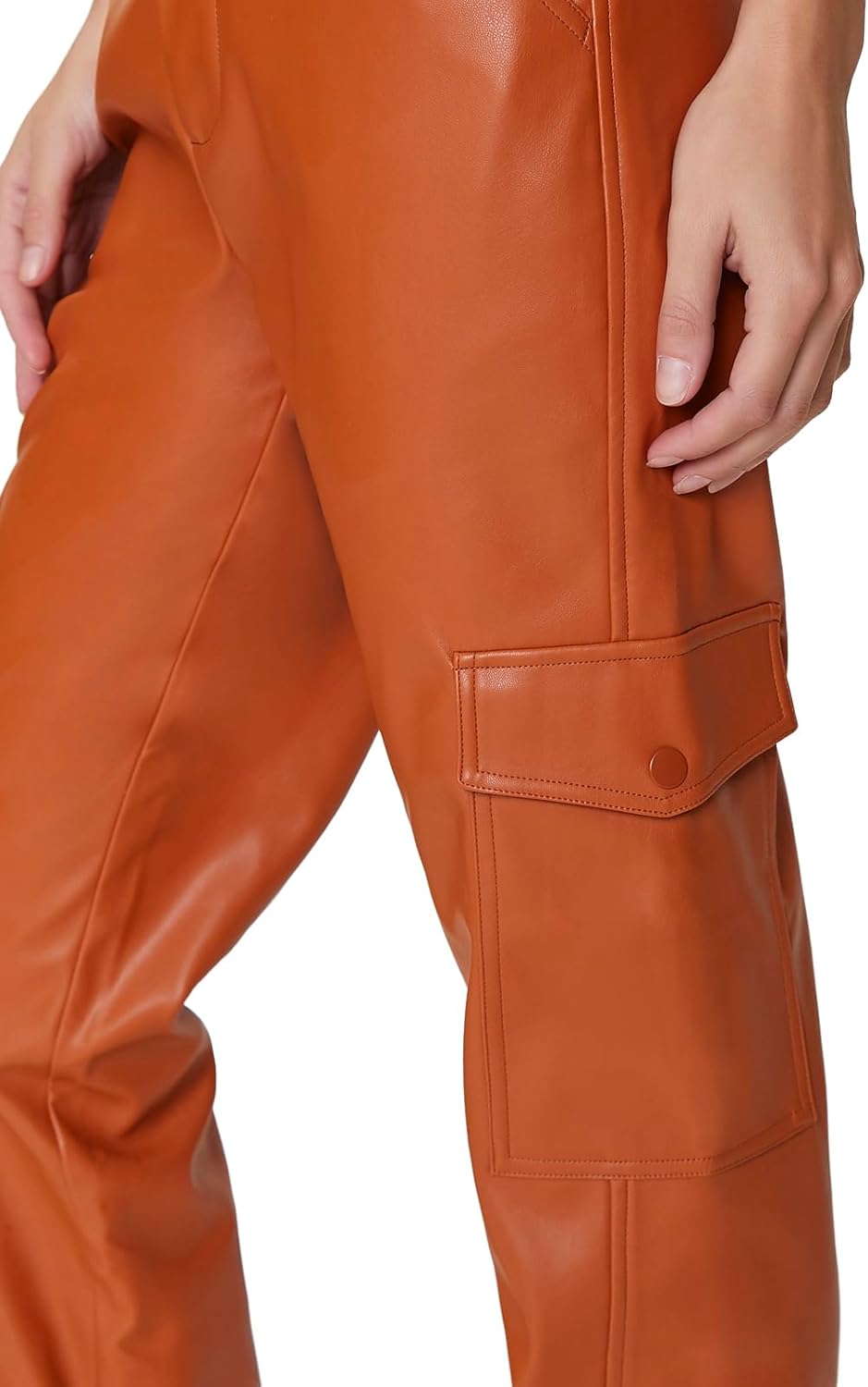 Forever 21 Womens Faux Leather Cargo Ankle Pants - Image 5
