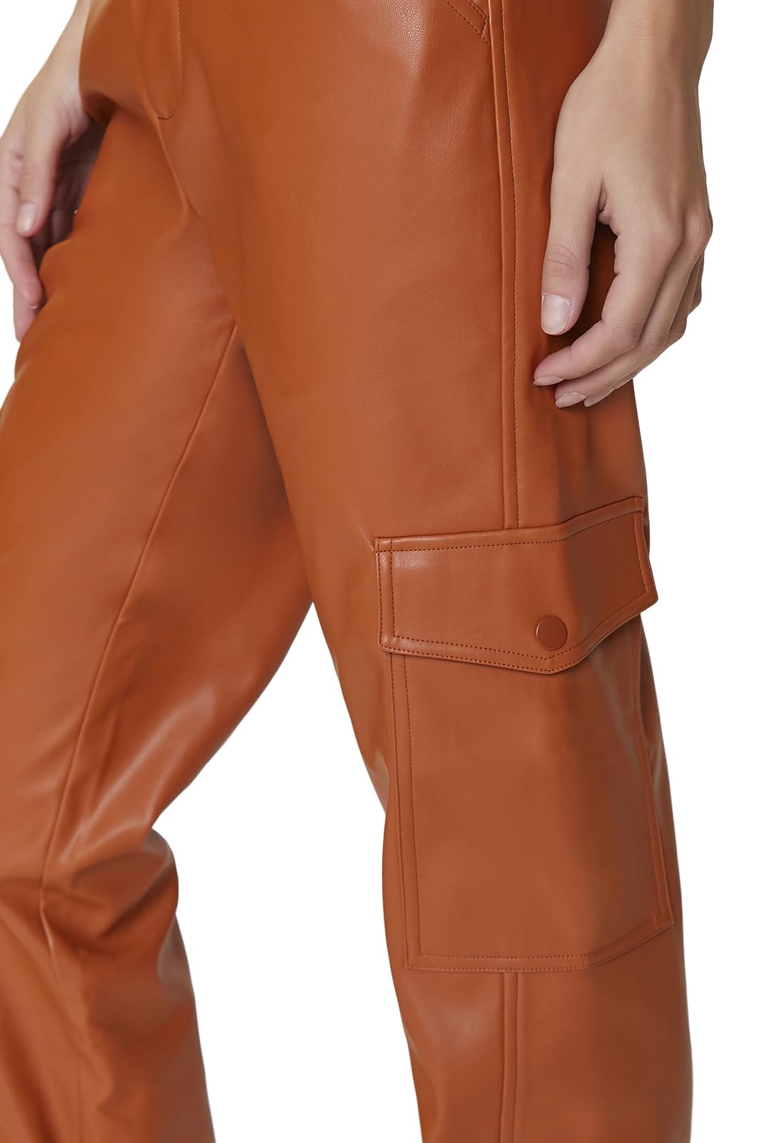 Forever 21 Faux Leather Cargo Ankle Pants Pantalon d'affaires décontracté Femmes