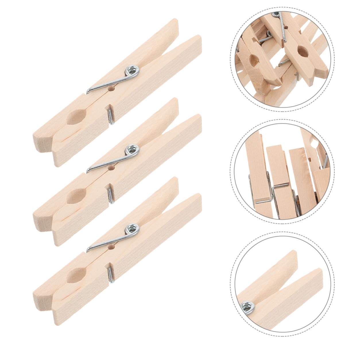 Mollette da Bucato in Legno Piccole 150 Pezzi, Beige | Design Minimalista, Compatte e Portatili, Stabilità Contro Vento, Delicate sui Capi Leggeri