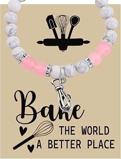 Baker Gift Baking Bracelet Gemstone Beaded Healing Bracelet for Baker Bake The World A Better Place