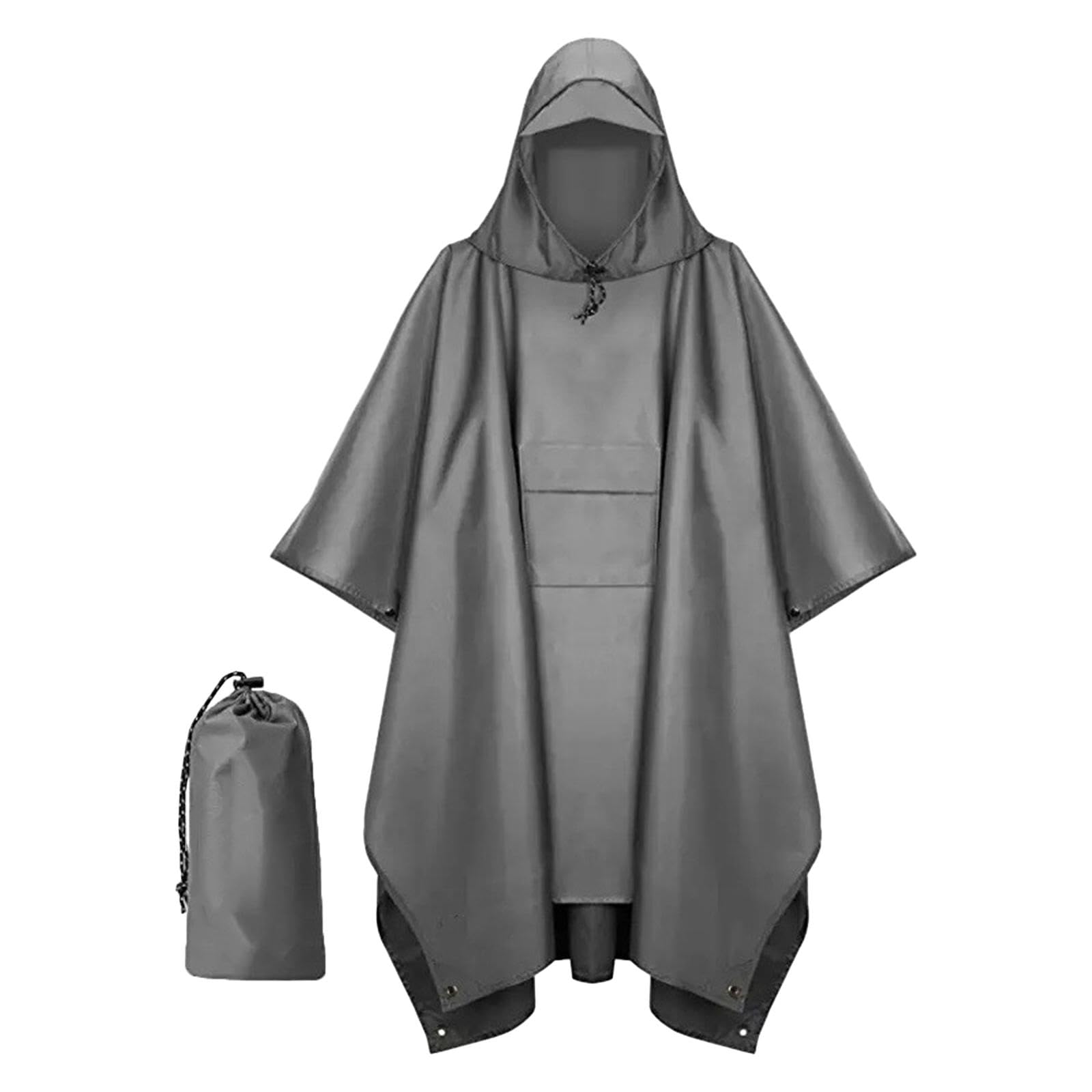 bnf Hooded Rain Poncho Portable Rainwear Jacket for Backpacking Gray | Clothing, Shoes & Accessories | Mens Clothing | Coats & Jackets-picture-10