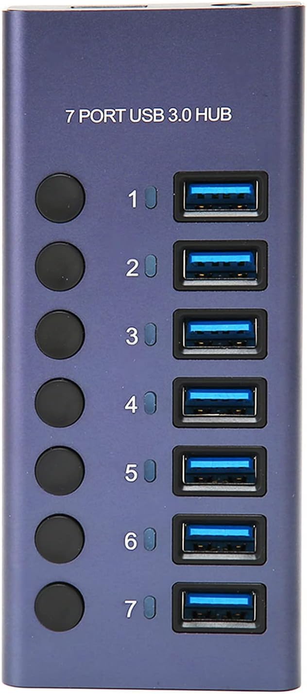 Hub USB 3.0 de 7 Puertos 5Gbps Estación de Acoplamiento