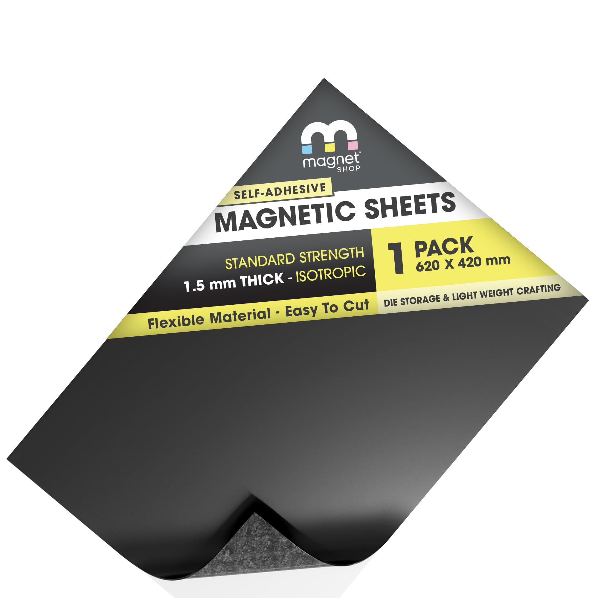 610mm x 365mm [Aprox. A2] Autoadhesivo magnético Sábana 1.5mm Extra Grueso Resistente Flexible Rollos IMÁN The Imán Nevera Tienda
