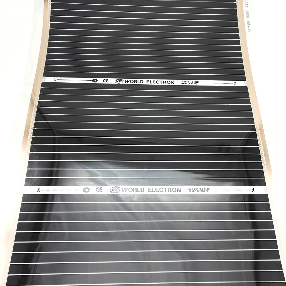 Davitu Wires & Cables - Heating Film Infrared 10m2 0.5M Width 280W/m2 Electrical Far Infrared Underfloor Heating System Carbon Heating Film 220V