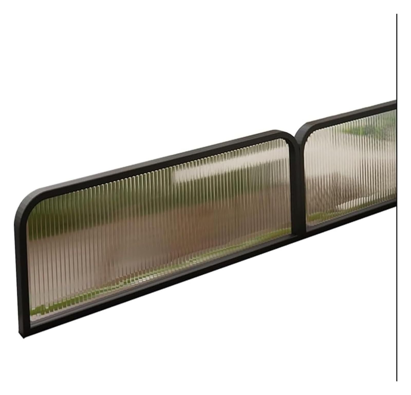 Genérico Mampara divisoria translúcida de Acero Inoxidable para mesas de Restaurante, oficinas, Bares y hoteles - 1,3 m x 60 cm, Elegante diseño Negro para Mayor privacidad y Estilo.
