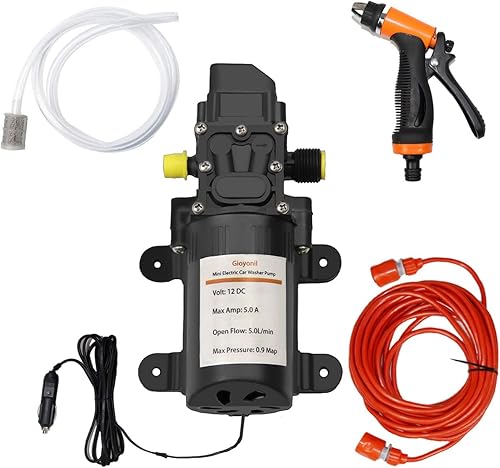 Bomba eléctrica de lavado a presión, 12 V, 100 W, portátil, de alta presión, kit de bomba de agua inteligente para automóvil, caravana, hogar,