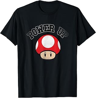 Power Up Red Mushroom Distressed T-Shirt