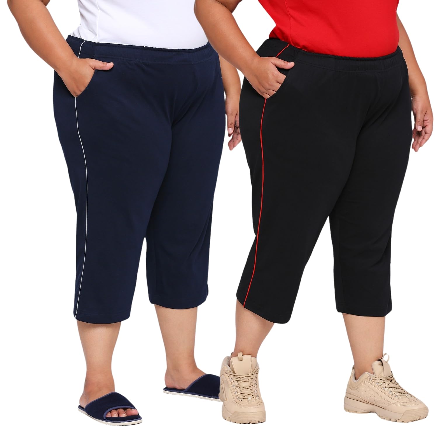 vaishvik Womens Plus Size Capri Pant - Combo Pack-picture-18