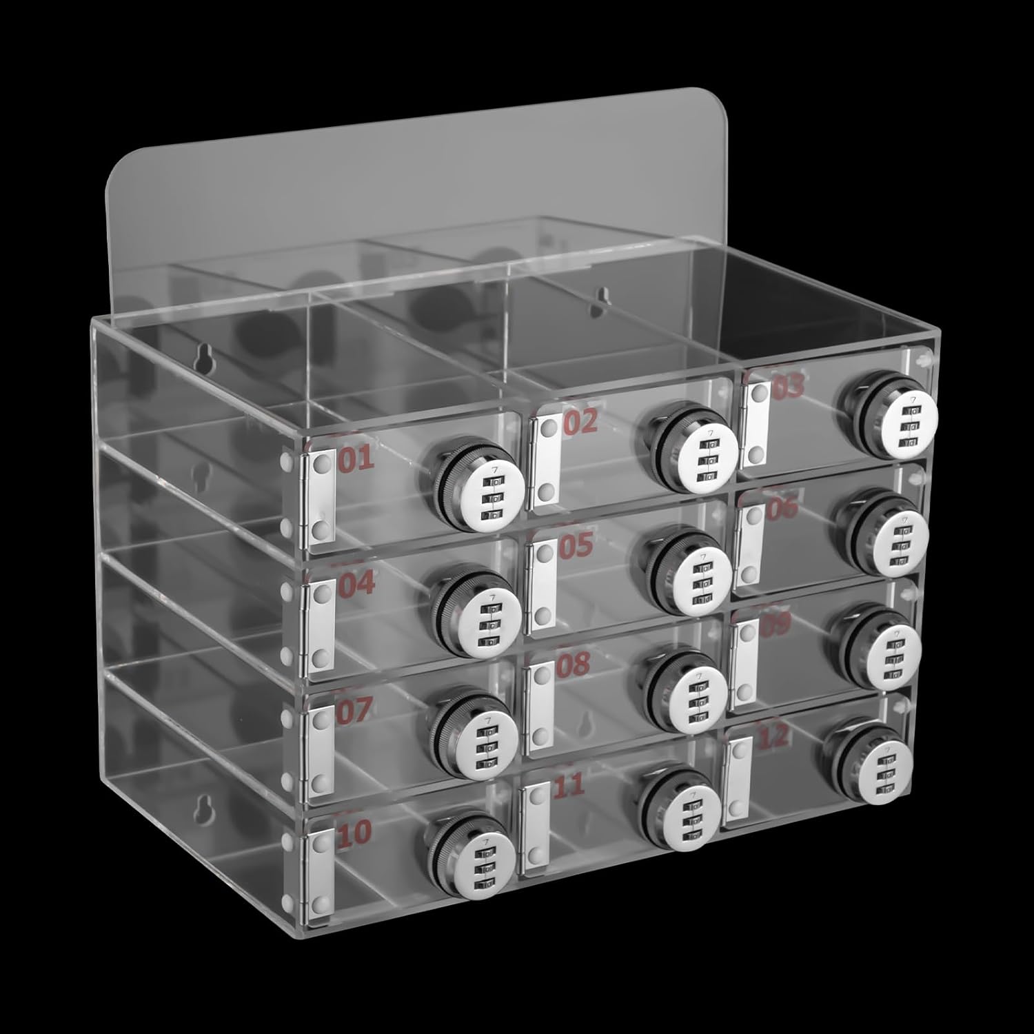Acrylic Phone Lock Box with Combination Lock - 12-Slot Cell Phone Locker for Classroom, Office, and Gym Storage - Secure Cell Phone Storage Solution