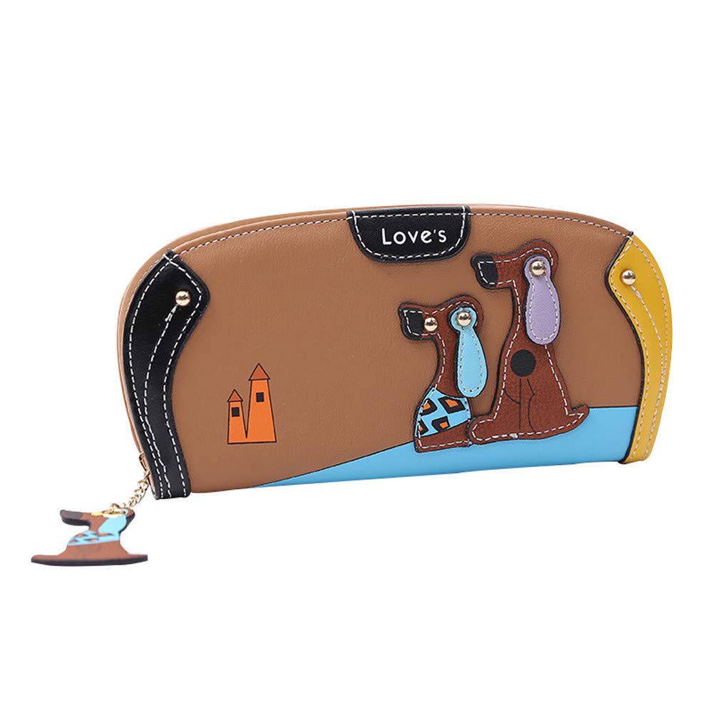 Upetstory Long Wallet For Women – Fun Pets & Galaxy Print, Large Capacity PU Leather