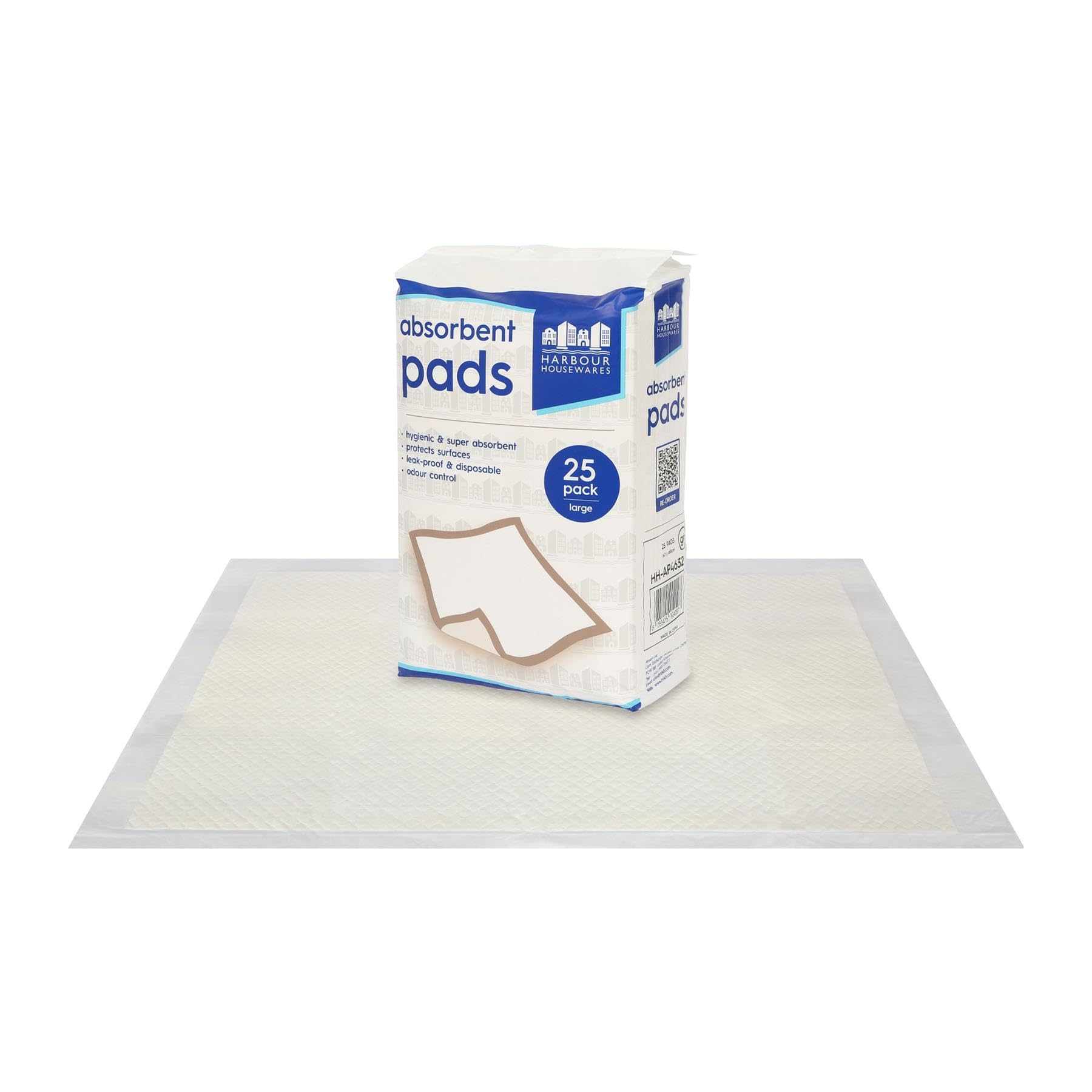 Harbour Housewares White 25X Disposable Incontinence Bed Pads - 60Cm X 60Cm - Large Waterproof High Absorbency Underpads Mattress Protector Overnight Bed Wetting Sheets Incontinence Pads