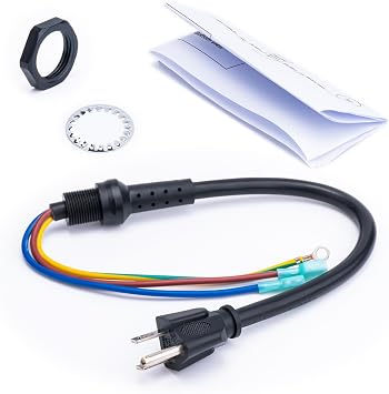 Backpack Vacuum 100641 Cord Compatible with MegaVac, Pro Team, 3-Wire | Vacuum Cord with Nut & Washer Fits for Super Coach Vac