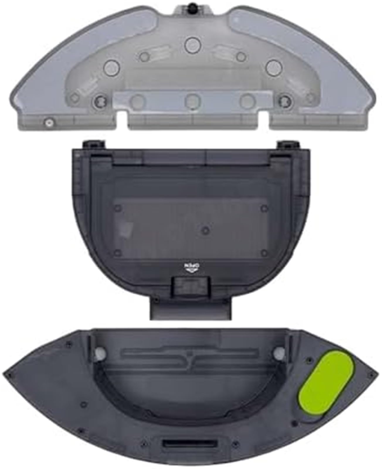 Pojemnik na śmieci robota Zbiornik na kurz pojemnik na wodę szmata wspornik części zamienne, dla Qihoo 360 S8 Plus odkurzacz robot akcesoria zamienne kolektor(BLACK 3 Pcs)