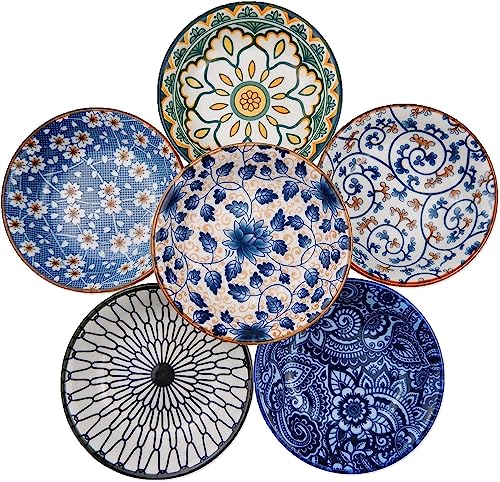 TuYines Porcelain Tapas Dishes Snack Bowls for Tapas Tape Bowls Set Ceramic Dipping Bowl 6pcs Ø 10 cm Small Spice Bowl Dishes Sauce Dish for Sushi Sauce Snack and Soy