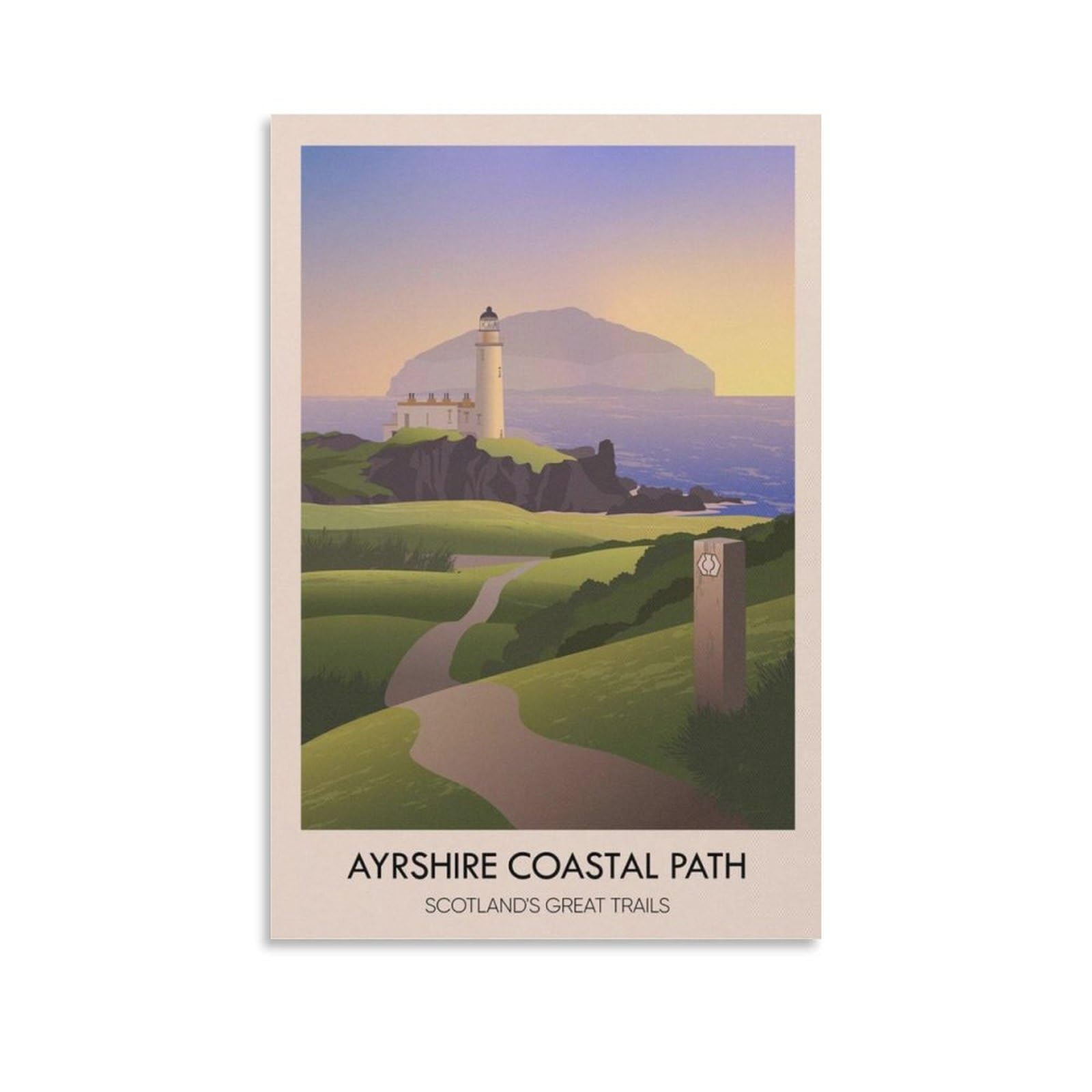 Gqvcjsw Ayrshire Coastal Path Poster Canvas Poster Bedroom Decor Landscape Office Room Decor Gift 12X18inch(30X45cm)
